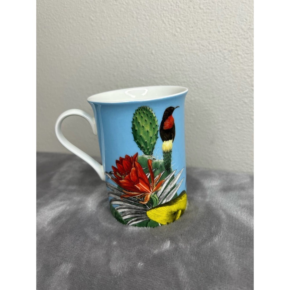 Stechcol Gracie Teaware Bone China Coffee Tea Mugs 9-Ounce (Tropical‎ Garden)